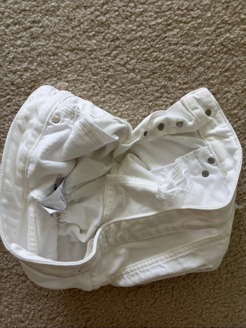Free People White Jean Shorts